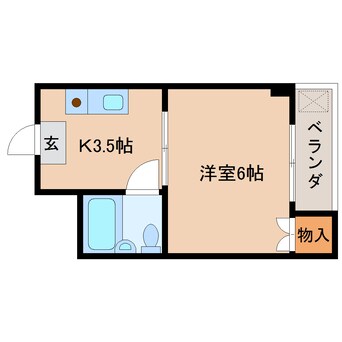 間取図 近鉄天理線/天理駅 徒歩5分 3階 築33年