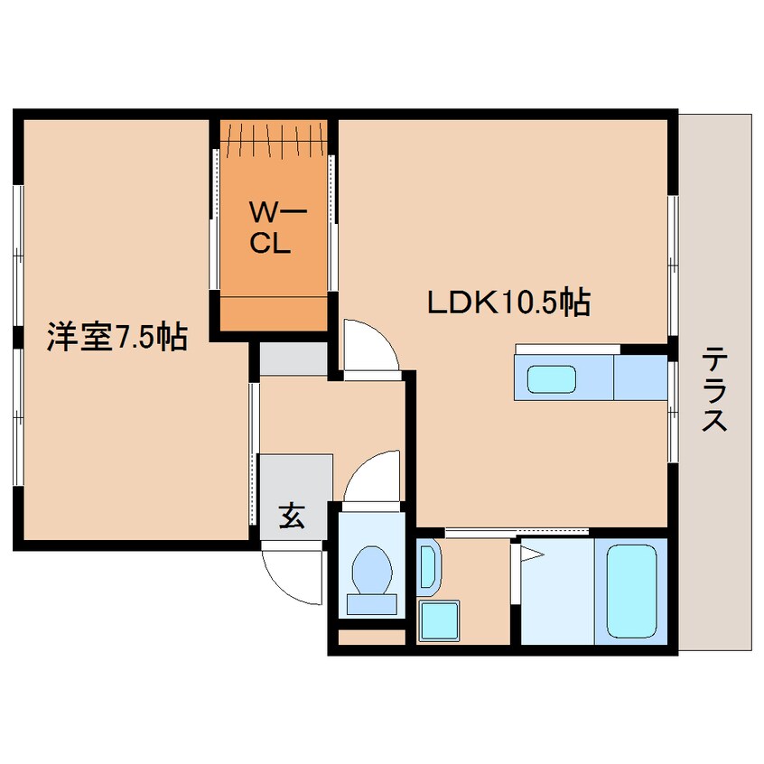 間取図 近鉄天理線/前栽駅 徒歩2分 1階 築40年