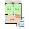近鉄天理線/天理駅 徒歩5分 2階 築38年 2LDKの間取り