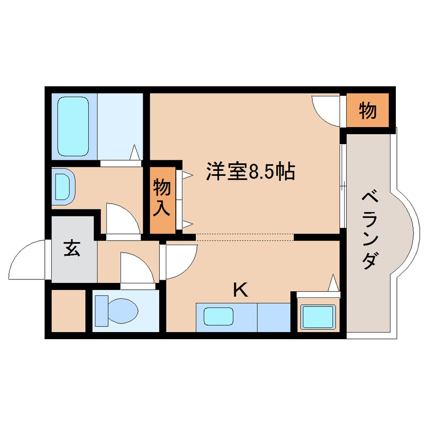 間取図 近鉄天理線/天理駅 徒歩11分 2階 築22年