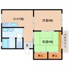 近鉄天理線/天理駅 徒歩10分 2階 築33年 2DKの間取り