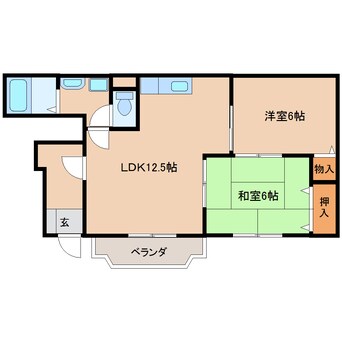 間取図 近鉄天理線/天理駅 徒歩15分 1階 築23年