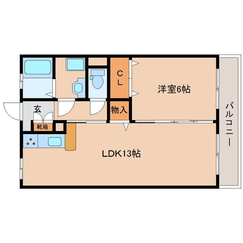 間取図 近鉄天理線/天理駅 徒歩12分 2階 築40年