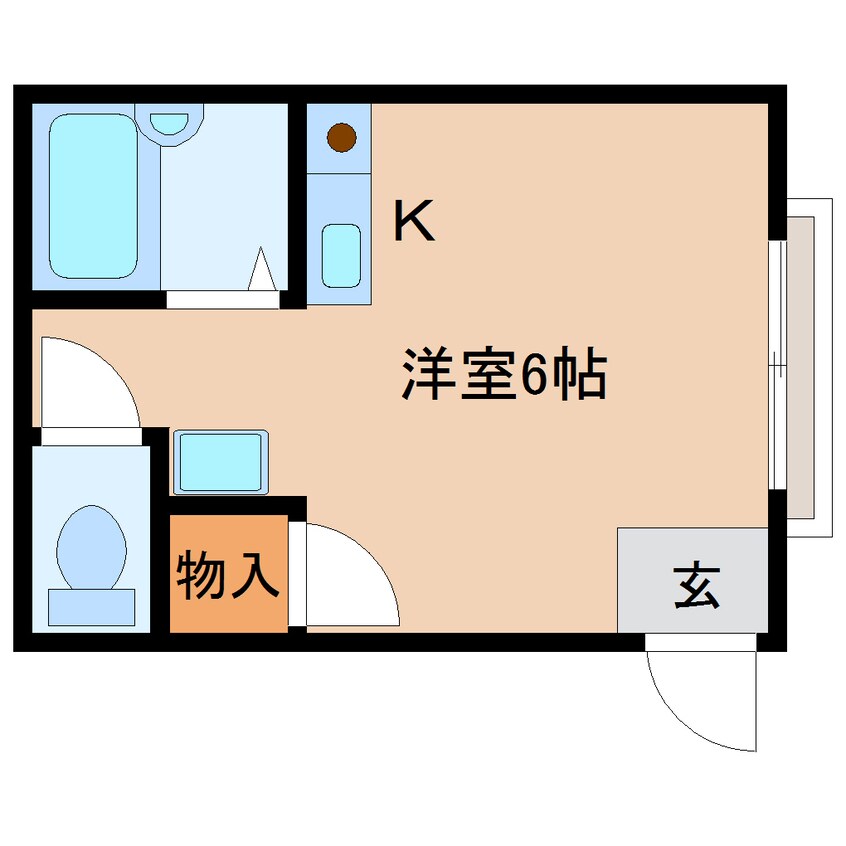 間取図 桜井線<万葉まほろば線>/櫟本駅 徒歩8分 1階 築31年