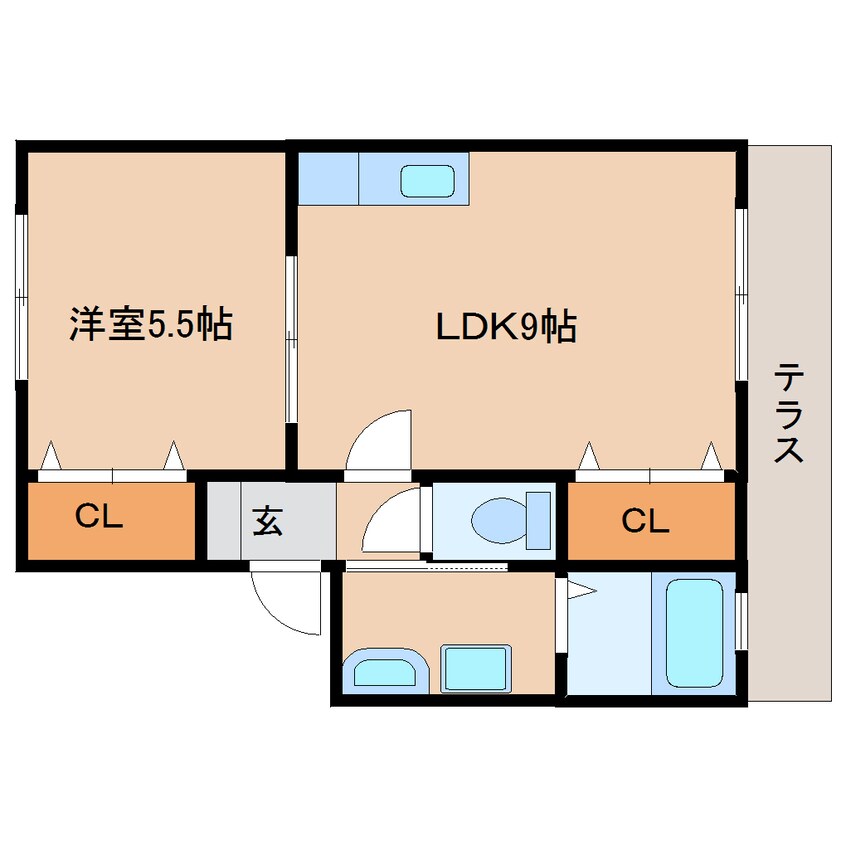 間取図 桜井線<万葉まほろば線>/櫟本駅 徒歩12分 1階 築24年