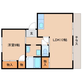 間取図 近鉄天理線/天理駅 徒歩2分 1階 築35年