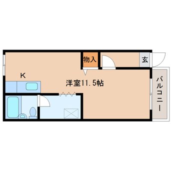 間取図 近鉄天理線/前栽駅 徒歩6分 1階 築34年