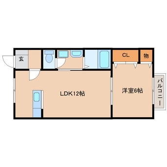 間取図 近鉄天理線/天理駅 バス6分国道櫟本下車:停歩2分 2階 築23年