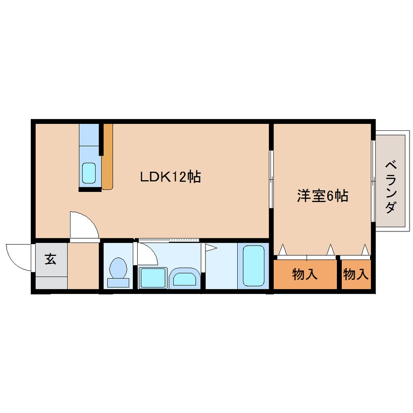 間取図 近鉄天理線/天理駅 バス6分国道櫟本下車:停歩2分 2階 築22年