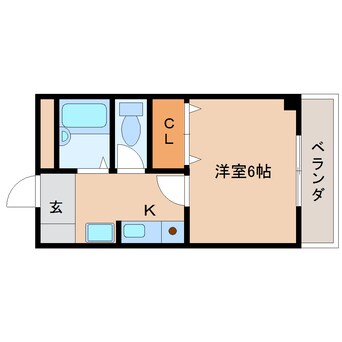 間取図 近鉄天理線/前栽駅 徒歩5分 2階 築23年