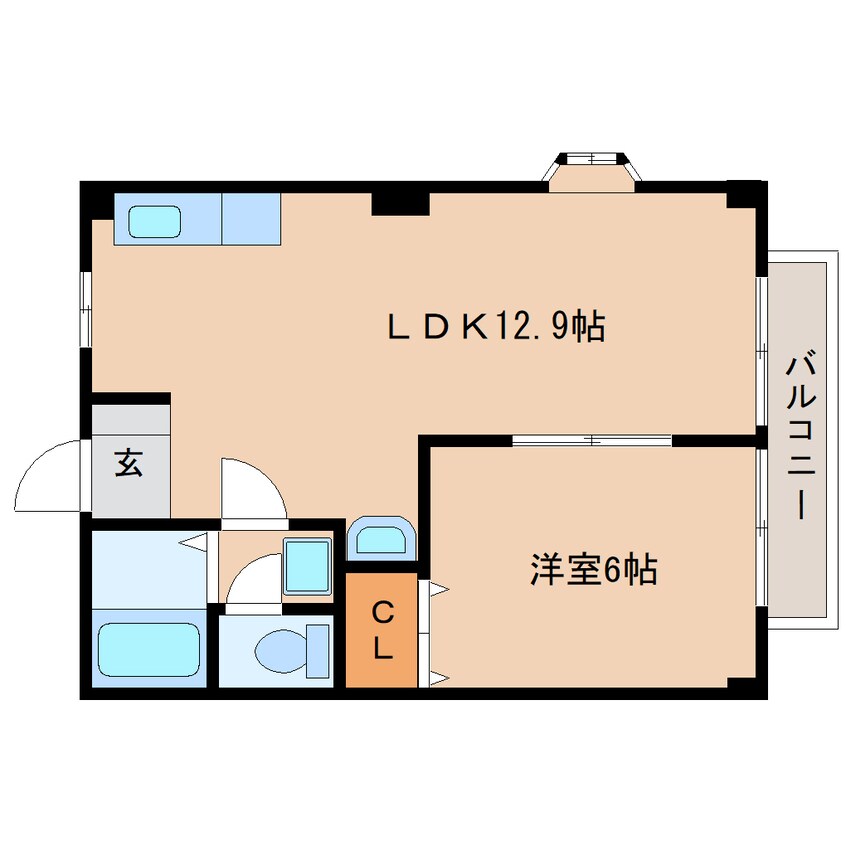 間取図 近鉄天理線/天理駅 徒歩10分 1階 築32年