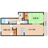 近鉄天理線/二階堂駅 徒歩8分 1階 築25年 2LDKの間取り