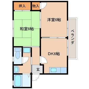 間取図 近鉄天理線/前栽駅 徒歩3分 1階 築26年