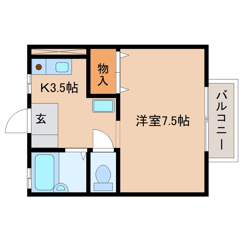 間取図 近鉄天理線/天理駅 徒歩20分 2階 築29年