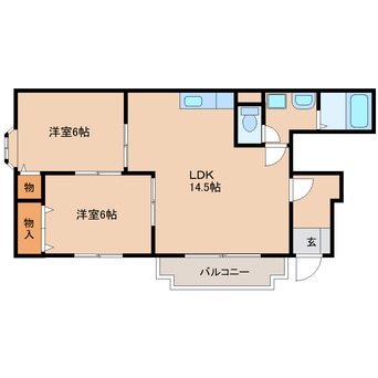 間取図 近鉄天理線/天理駅 徒歩13分 1階 築21年