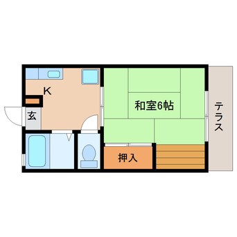 間取図 近鉄天理線/前栽駅 徒歩2分 1階 築30年