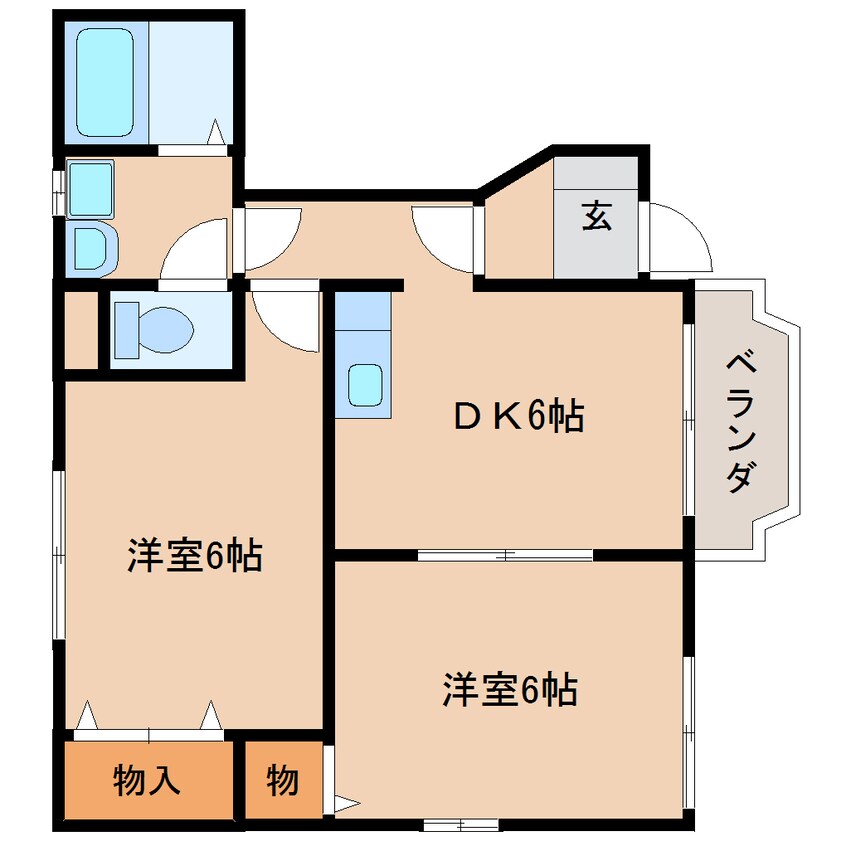 間取図 近鉄天理線/二階堂駅 徒歩7分 1階 築22年