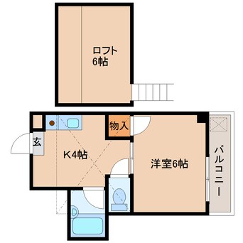 間取図 近鉄天理線/天理駅 徒歩5分 4階 築34年