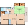 近鉄天理線/二階堂駅 徒歩8分 1階 築23年 3DKの間取り