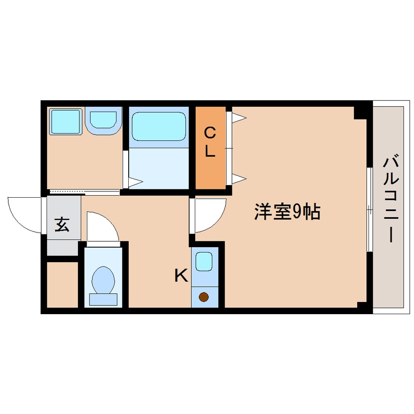 間取図 近鉄天理線/天理駅 徒歩6分 2階 築19年