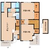 近鉄天理線/天理駅 徒歩18分 1-2階 築20年 2LDKの間取り