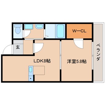 間取図 近鉄天理線/前栽駅 徒歩7分 1階 築19年