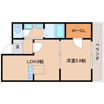 間取図 近鉄天理線/前栽駅 徒歩7分 5階 築19年