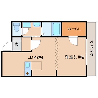 間取図 近鉄天理線/前栽駅 徒歩7分 6階 築19年