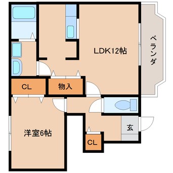 間取図 近鉄天理線/前栽駅 徒歩16分 1階 築19年