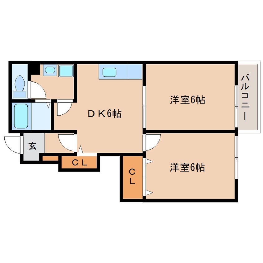間取図 近鉄天理線/天理駅 徒歩15分 1階 築22年