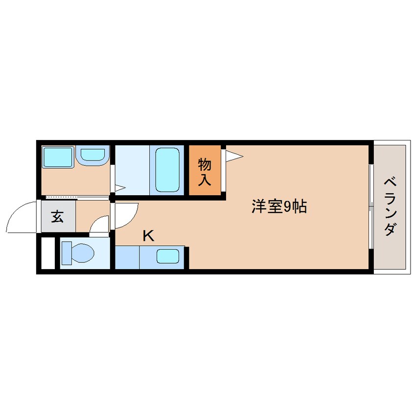 間取図 近鉄天理線/前栽駅 徒歩9分 2階 築18年