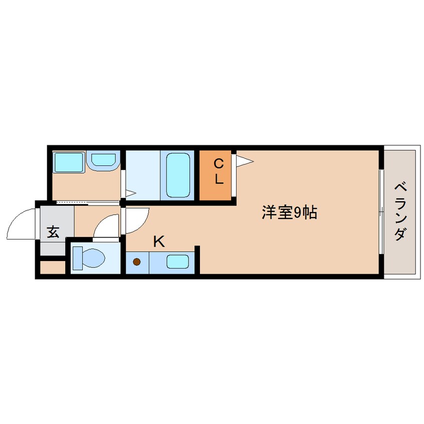 間取図 近鉄天理線/前栽駅 徒歩9分 3階 築18年