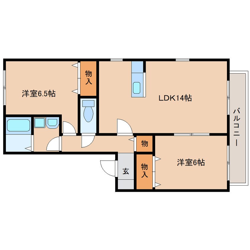 間取図 近鉄天理線/前栽駅 徒歩10分 2階 築20年