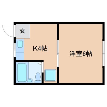 間取図 近鉄天理線/天理駅 徒歩13分 2階 築34年