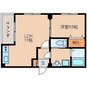 間取図 近鉄天理線/天理駅 徒歩4分 1階 築33年