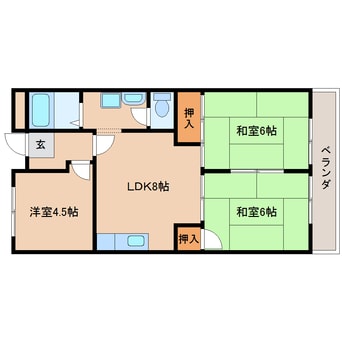 間取図 近鉄橿原線/結崎駅 徒歩4分 2階 築22年