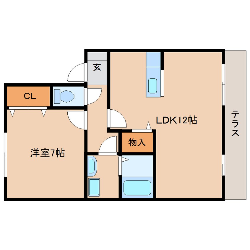 間取図 近鉄天理線/前栽駅 徒歩10分 1階 築16年