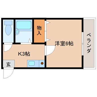 間取図 近鉄天理線/前栽駅 徒歩2分 3階 築30年