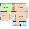 桜井線<万葉まほろば線>/櫟本駅 徒歩12分 1階 築29年 3DKの間取り