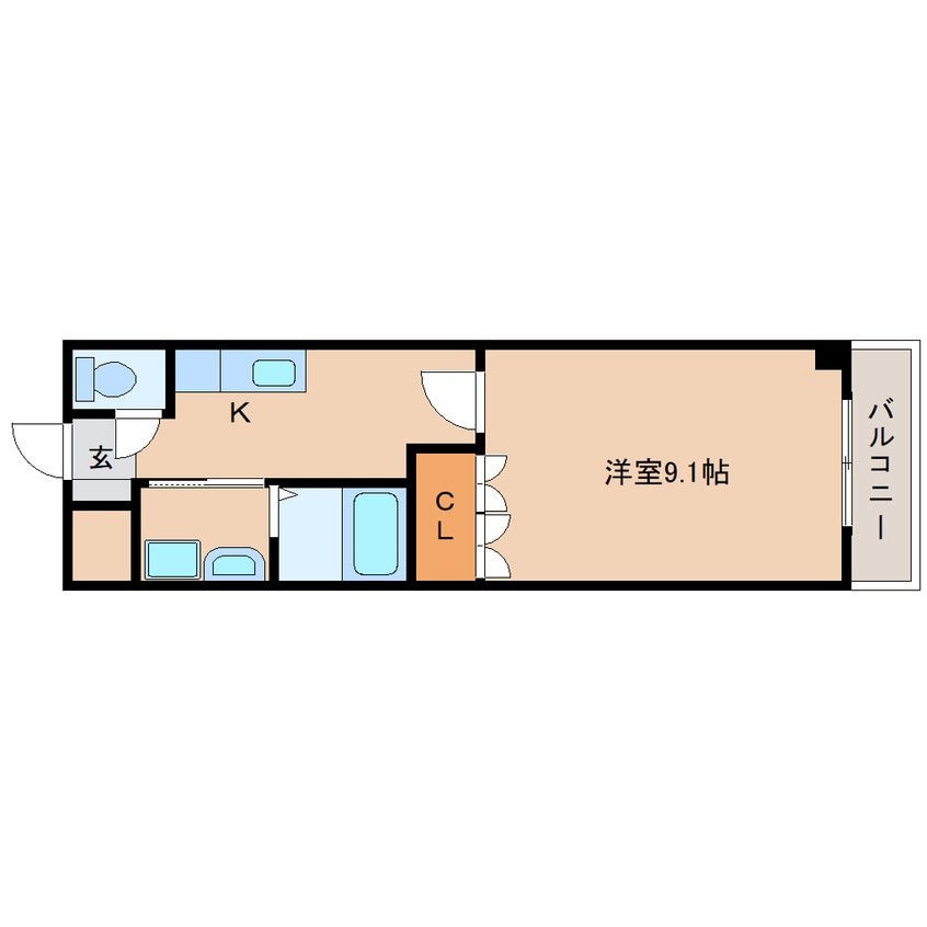 間取図 近鉄天理線/二階堂駅 徒歩5分 2階 築17年