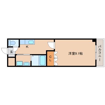 間取図 近鉄天理線/二階堂駅 徒歩5分 2階 築17年