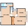 近鉄天理線/前栽駅 徒歩3分 2階 築33年 2LDKの間取り