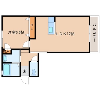 間取図 桜井線<万葉まほろば線>/櫟本駅 徒歩10分 2階 築17年