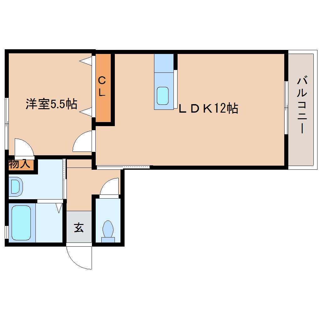 間取り図 桜井線<万葉まほろば線>/櫟本駅 徒歩10分 2階 築18年