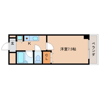 間取図 近鉄天理線/天理駅 徒歩2分 5階 築24年