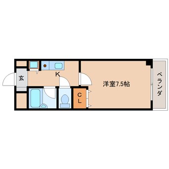 間取図 近鉄天理線/天理駅 徒歩2分 5階 築24年