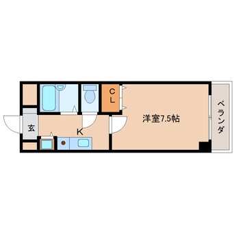 間取図 近鉄天理線/天理駅 徒歩2分 3階 築24年