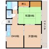近鉄橿原線/結崎駅 徒歩4分 2階 築48年 2DKの間取り