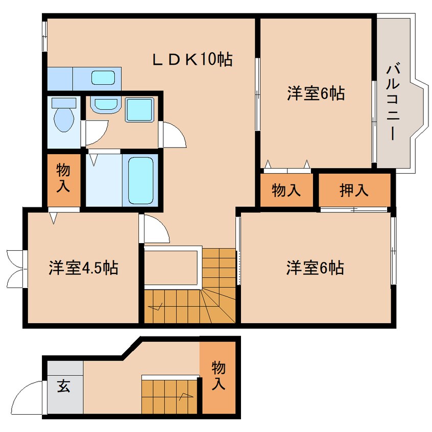 間取図 近鉄橿原線/石見駅 徒歩12分 2階 築29年