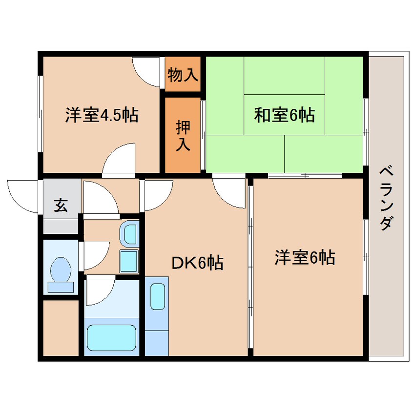 間取図 近鉄橿原線/結崎駅 徒歩3分 3階 築29年